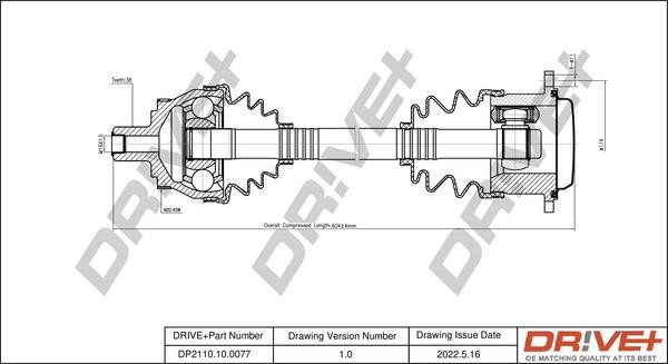 DP2110100077 Dr!ve+ Drive shaft