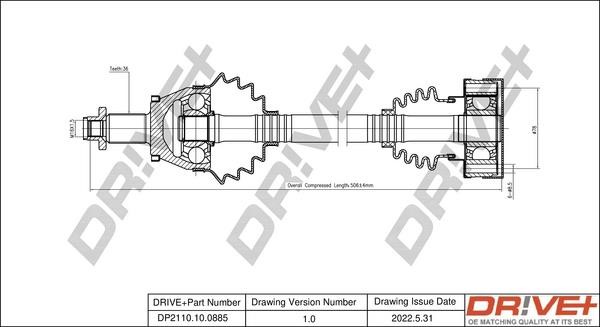 DP2110100885 Dr!ve+ Drive shaft