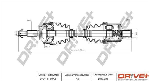 Driveshaft Renault Thalia: DP2110100796 Dr!ve+ Drive shaft