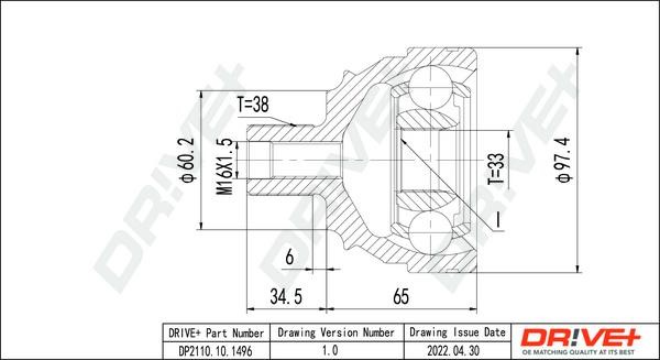 Dr!ve+ DP2110.10.1496 Joint kit, drive shaft DP2110101496