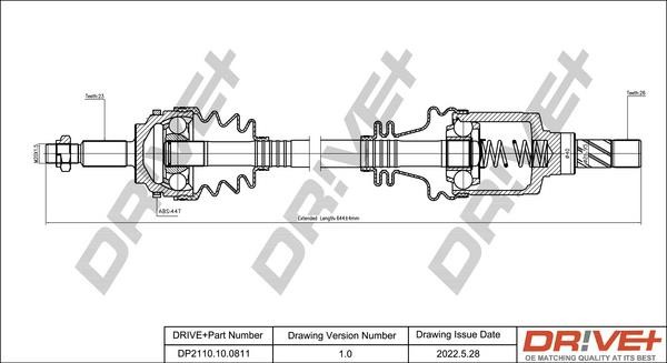 DP2110100811 Dr!ve+ Drive shaft