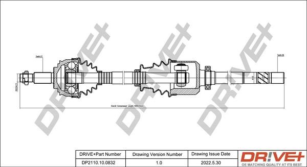 Driveshaft Renault Espace: DP2110100832 Dr!ve+ Drive shaft