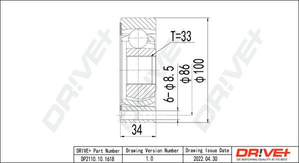 Dr!ve+ DP2110.10.1618 Joint kit, drive shaft DP2110101618