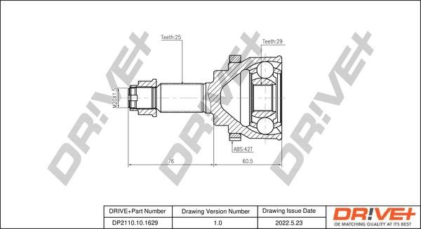 Dr!ve+ DP2110.10.1629 Joint kit, drive shaft DP2110101629