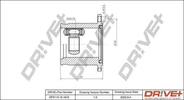 Dr!ve+ DP2110.10.1672 Joint kit, drive shaft DP2110101672