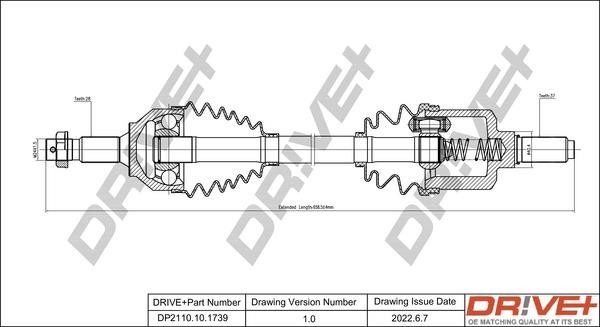 Axle shaft Citroen C6: DP2110101739 Dr!ve+ Drive shaft