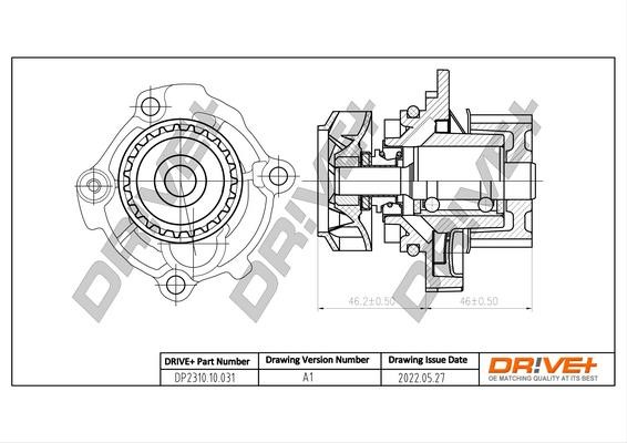 Water pump for engine Seat Exeo: DP231010031 Dr!ve+ Water Pump, engine cooling