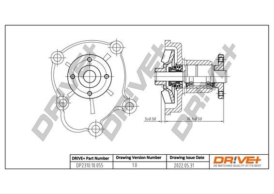 Dr!ve+ DP2310.10.055 Water Pump, engine cooling DP231010055 DP231010055 Dr!ve+ Water Pump, engine cooling
