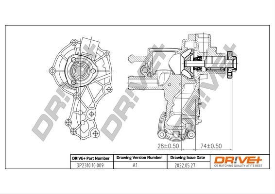 Dr!ve+ DP2310.10.009 Water Pump, engine cooling DP231010009 DP231010009 Dr!ve+ Water Pump, engine cooling