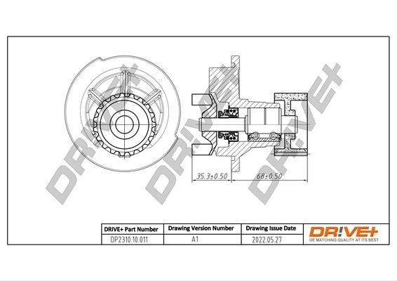 Car water pump Daewoo Lacetti: DP231010011 Dr!ve+ Water Pump, engine cooling