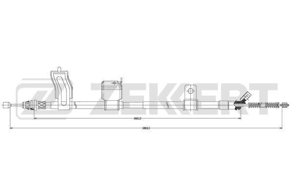 Zekkert BZ-1320 Cable Pull, parking brake BZ1320