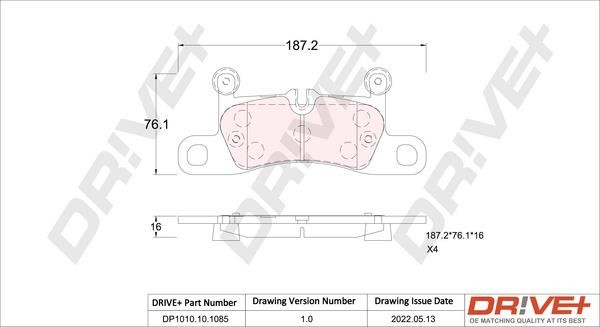 Dr!ve+ DP1010.10.1085 Brake Pad Set, disc brake DP1010101085