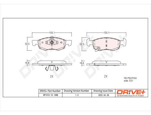 Dr!ve+ DP1010.10.1088 Brake Pad Set, disc brake DP1010101088