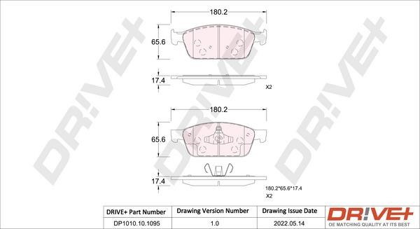 Dr!ve+ DP1010.10.1095 Brake Pad Set, disc brake DP1010101095
