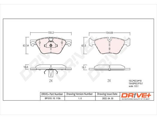 Dr!ve+ DP1010.10.1106 Brake Pad Set, disc brake DP1010101106