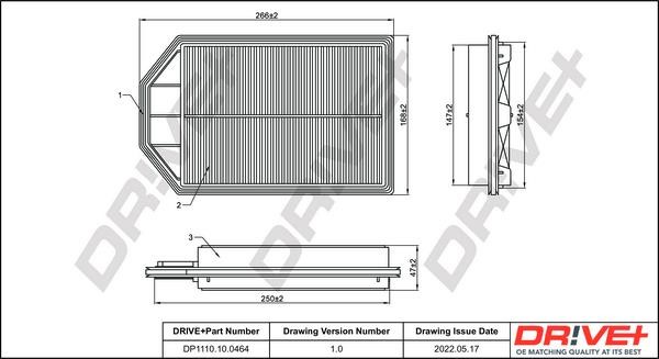 Dr!ve+ DP1110.10.0464 Air filter DP1110100464 DP1110100464 Dr!ve+ Air filter