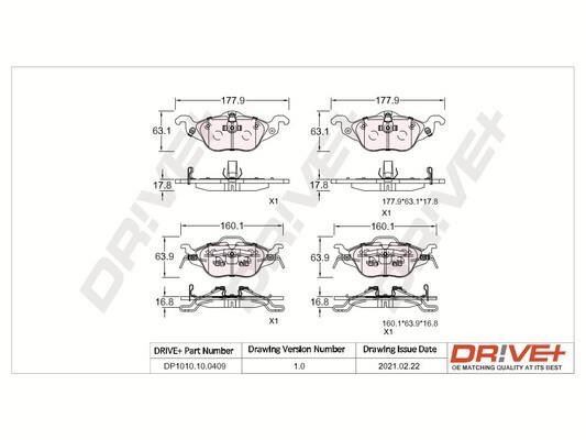 Dr!ve+ DP1010.10.0409 Brake Pad Set, disc brake DP1010100409