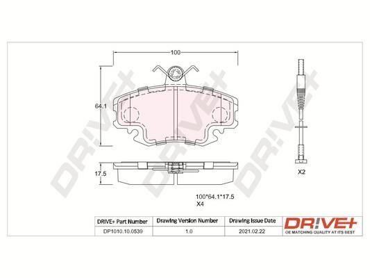 Dr!ve+ DP1010.10.0539 Brake Pad Set, disc brake DP1010100539