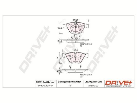 Dr!ve+ DP1010.10.0767 Brake Pad Set, disc brake DP1010100767