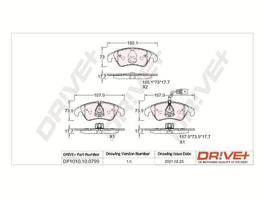 Dr!ve+ DP1010.10.0799 Brake Pad Set, disc brake DP1010100799
