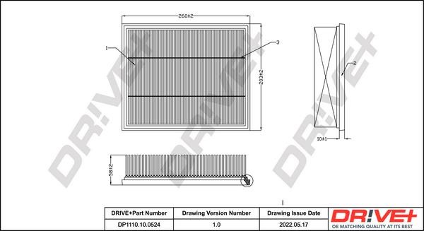 Dr!ve+ DP1110.10.0524 Air filter DP1110100524