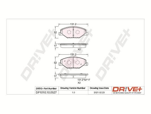Dr!ve+ DP1010.10.0927 Brake Pad Set, disc brake DP1010100927