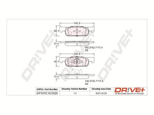 Dr!ve+ DP1010.10.0928 Brake Pad Set, disc brake DP1010100928