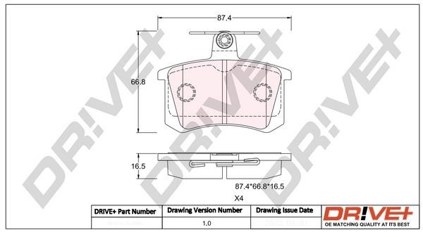 Dr!ve+ DP1010.10.0943 Brake Pad Set, disc brake DP1010100943