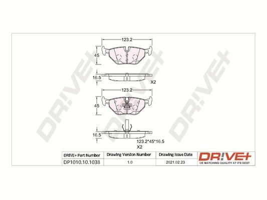Dr!ve+ DP1010.10.1038 Front disc brake pads, set DP1010101038