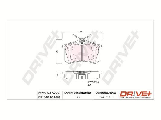 Dr!ve+ DP1010.10.1065 Brake Pad Set, disc brake DP1010101065