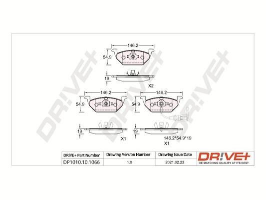 Dr!ve+ DP1010.10.1066 Brake Pad Set, disc brake DP1010101066