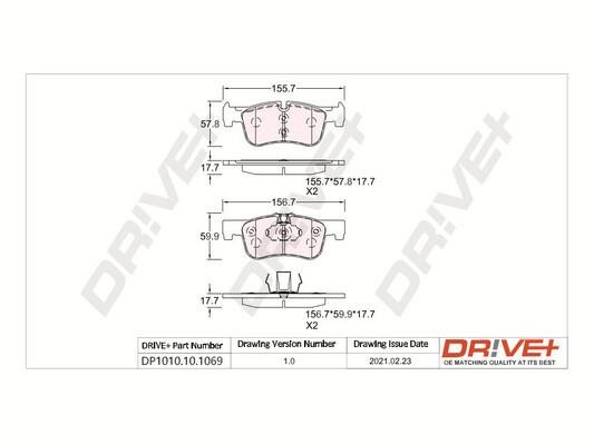 Dr!ve+ DP1010.10.1069 Brake Pad Set, disc brake DP1010101069