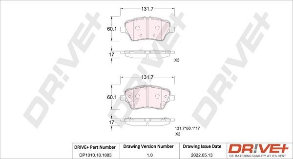 Dr!ve+ DP1010.10.1083 Brake Pad Set, disc brake DP1010101083