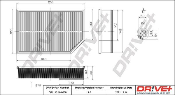 Dr!ve+ DP1110.10.0608 Air filter DP1110100608