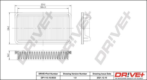 Dr!ve+ DP1110.10.0633 Air filter DP1110100633 DP1110100633 Dr!ve+ Air filter