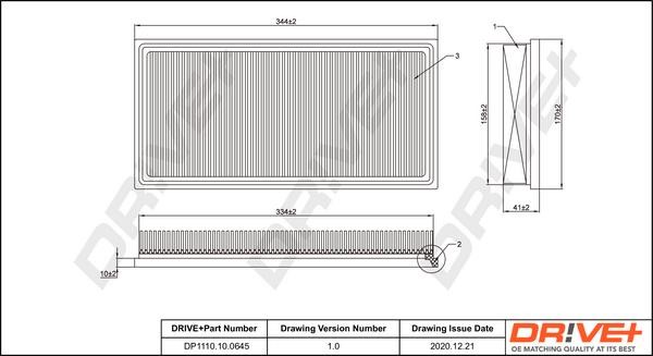 Dr!ve+ DP1110.10.0645 Air filter DP1110100645 DP1110100645 Dr!ve+ Air filter