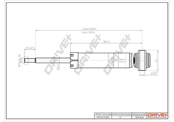 DP1610100026 Dr!ve+ Shock absorber assy