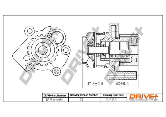 Water pump for engine Dodge Avenger: DP231010033 Dr!ve+ Water Pump, engine cooling