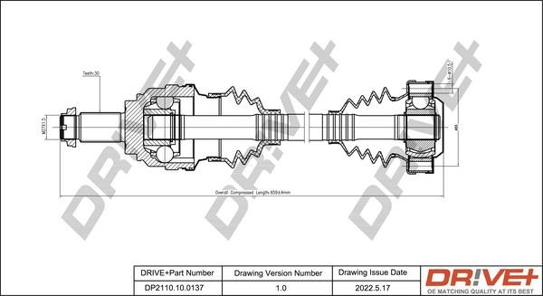 DP2110100137 Dr!ve+ Drive shaft