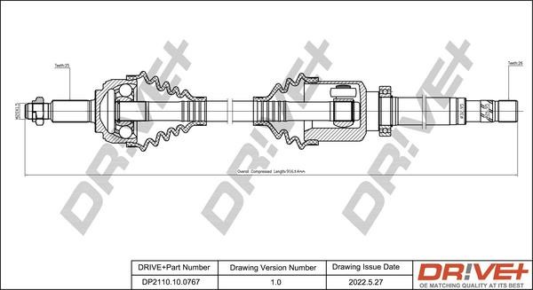 DP2110100767 Dr!ve+ Drive shaft