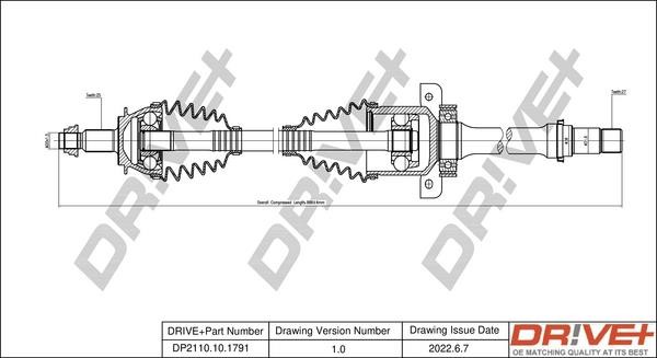DP2110101791 Dr!ve+ Drive shaft