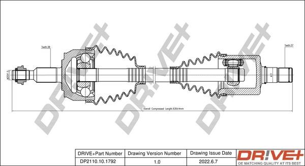 Dr!ve+ DP2110.10.1792 Drive shaft DP2110101792