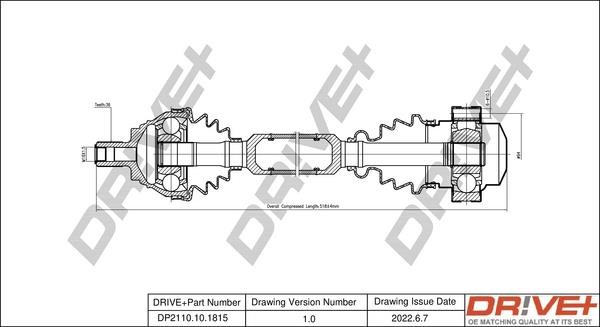 Driveshaft Dacia Duster: DP2110101815 Dr!ve+ Drive shaft