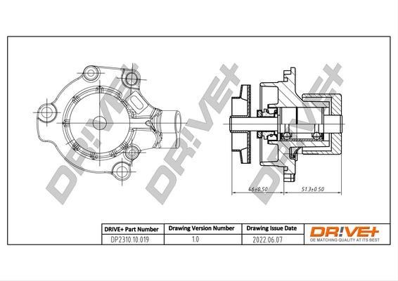 Car water pump Audi Q2: DP231010019 Dr!ve+ Water Pump, engine cooling