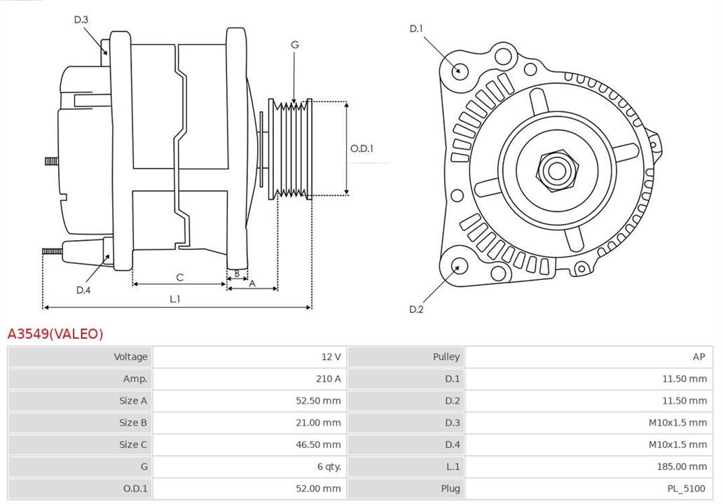 Buy AS-PL A3549(VALEO) at a low price in United Arab Emirates!