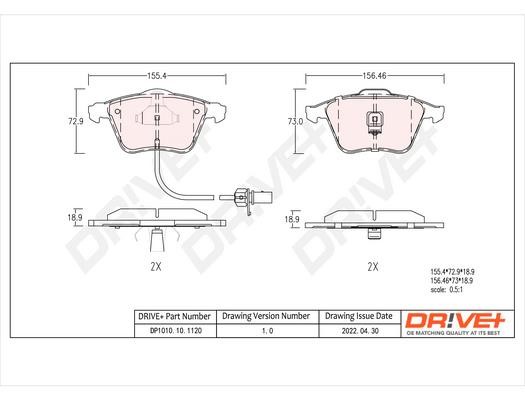 Dr!ve+ DP1010.10.1120 Brake Pad Set, disc brake DP1010101120
