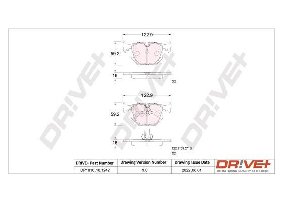 Dr!ve+ DP1010.10.1242 Brake pad set DP1010101242 DP1010101242 Dr!ve+ Brake pad set