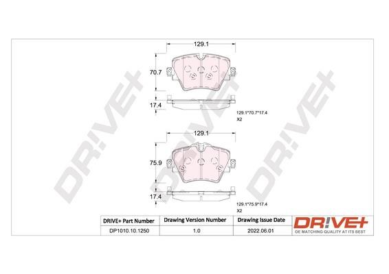 Brake pad BMW X2: DP1010101250 Dr!ve+ Brake pad set