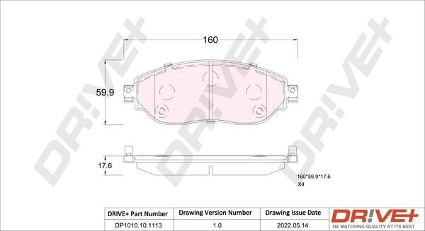 Dr!ve+ DP1010.10.1113 Brake Pad Set, disc brake DP1010101113