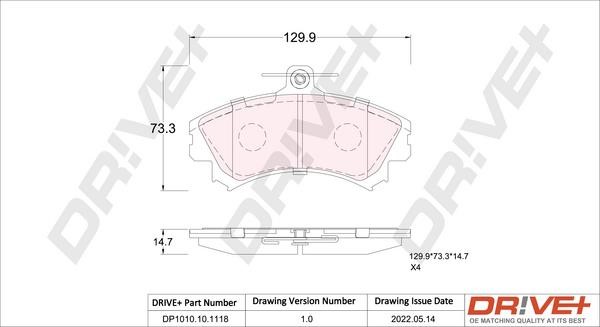 Dr!ve+ DP1010.10.1118 Brake Pad Set, disc brake DP1010101118